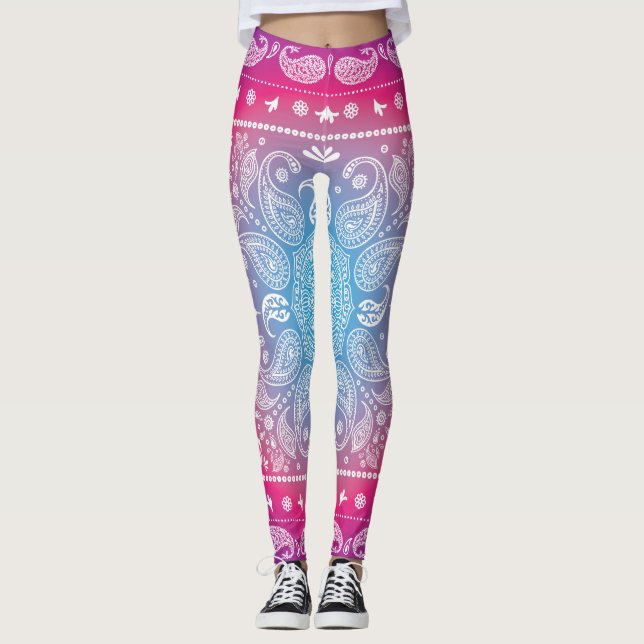 Leggings de pincéis azuis (Frente)