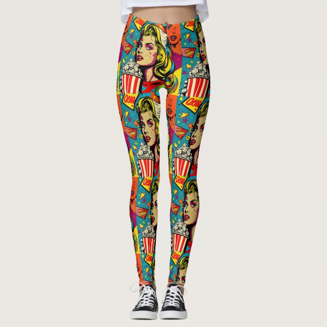 leggings de pipocas de pop art (Frente)