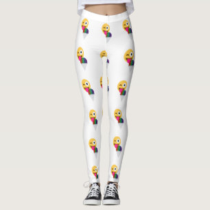 leggings de piscar os olhos emoji reluzentes