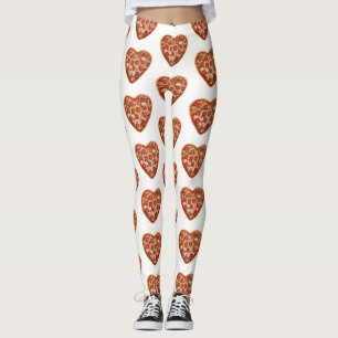 leggings de pizza em forma de coração