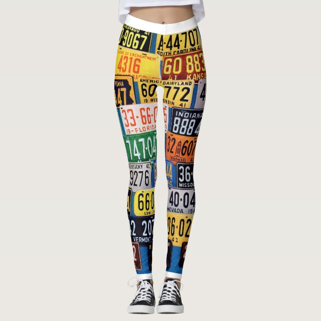 Leggings de placas de licença (Frente)