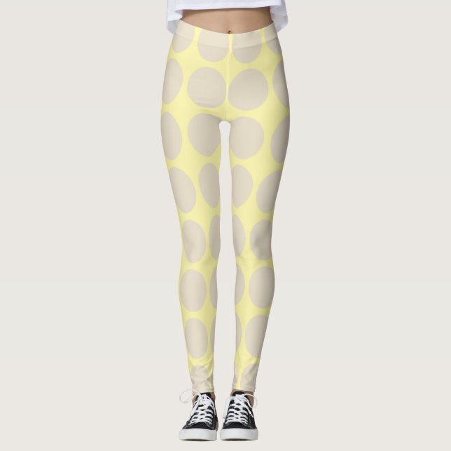 Leggings de pontos neutros da Ivory Cream (Frente)