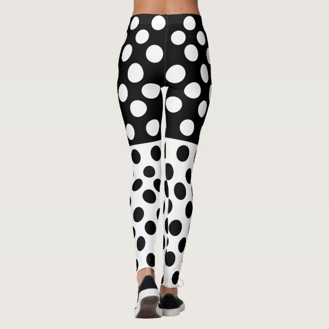 Leggings de pontos pretos e brancos - Escolher cor (Verso)