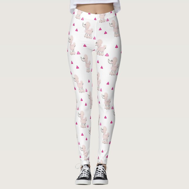 Leggings de Poodle Rosa (Frente)