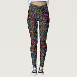 Leggings de Pop da Imagem de Bordados Mexicanos