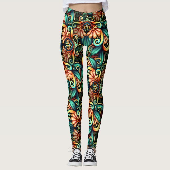 Leggings de Pop da Moda Vividly Regal (Frente)