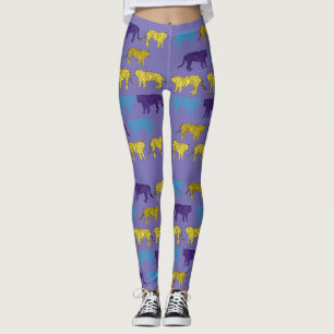 Leggings de Pop de arte coloridas de tigres