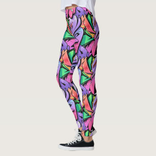 Leggings de Pop de Grafite de Cores Selvagens