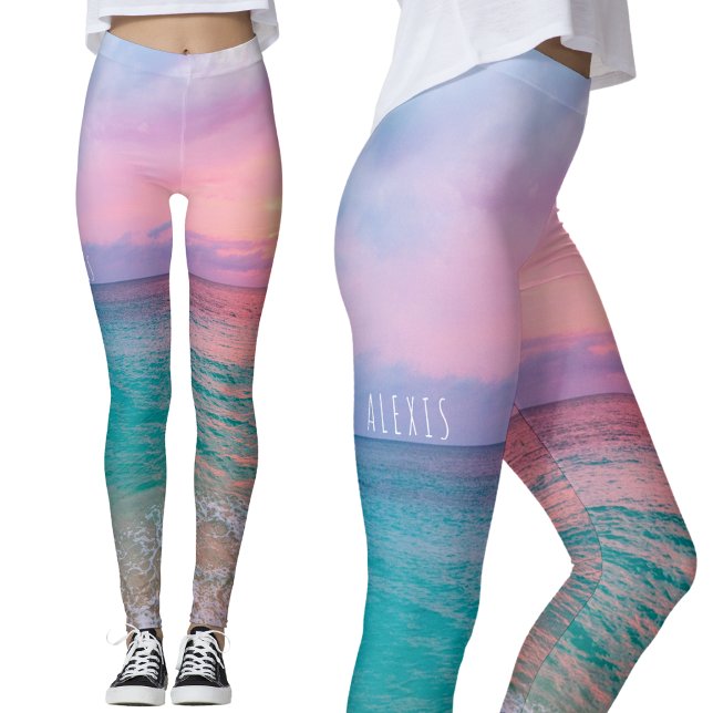 Leggings de Pôr do Sol no Oceano de Verão (Criador carregado)