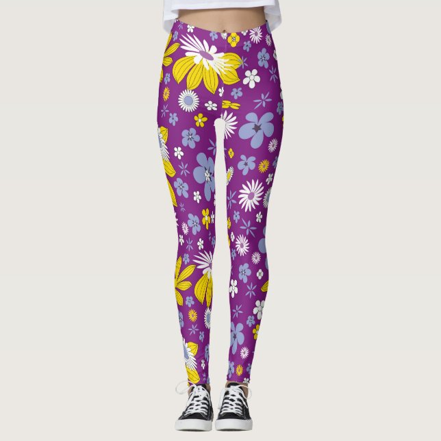 leggings de potência floral (Frente)