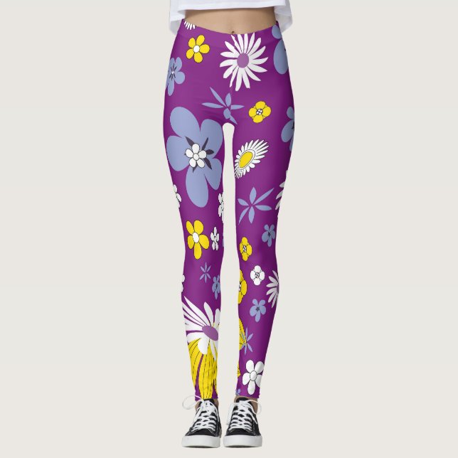leggings de potência floral (Frente)