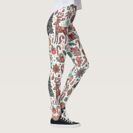 Leggings de presentes na árvore de Natal elegante
