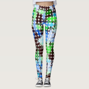 Leggings de proteção de pintura azul, verde e pret