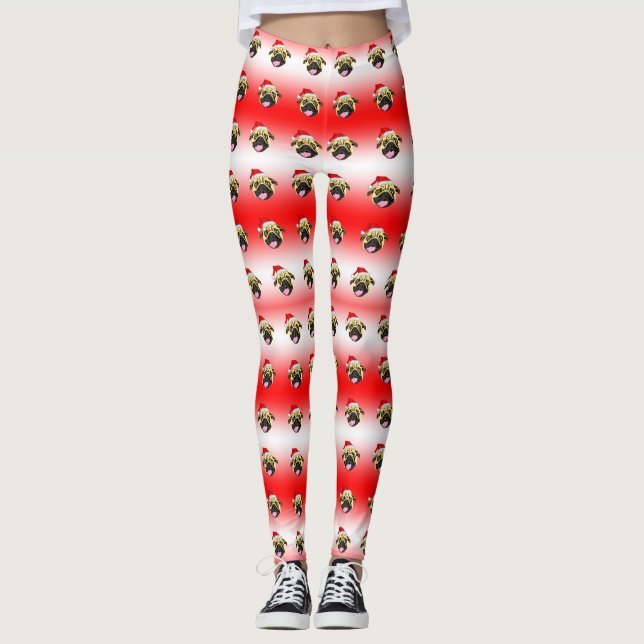 Leggings de Pug de Natal (Frente)