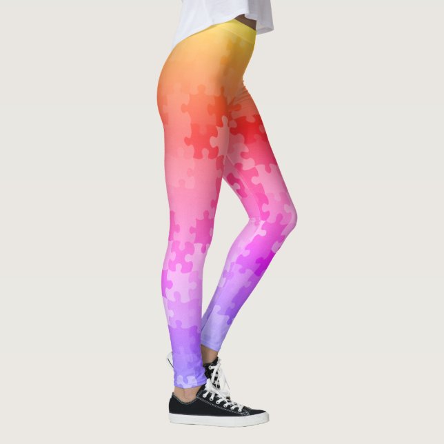 Leggings de Quebra-cabeça de Ombre Sunrise (Direita)