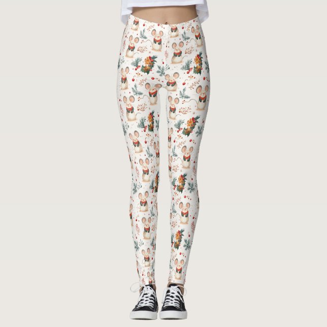 Leggings de ratos de Natal (Frente)