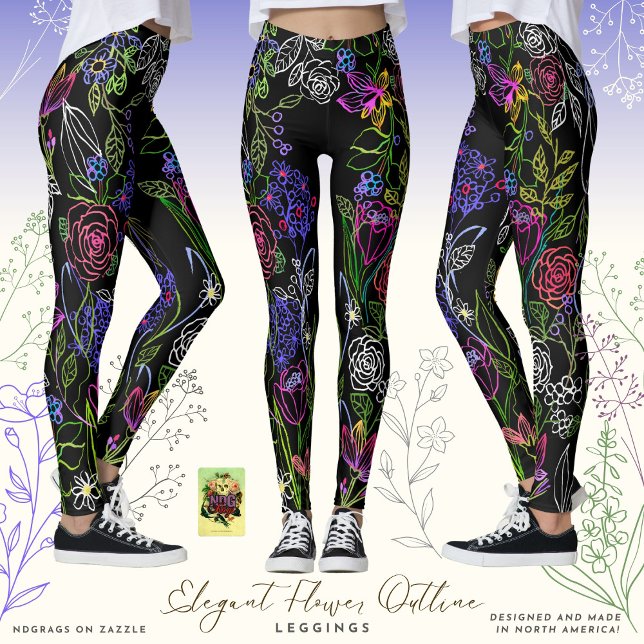 Leggings de recorte de flores Elegante (Criador carregado)