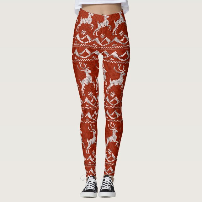 Leggings de renas natalinas (Frente)