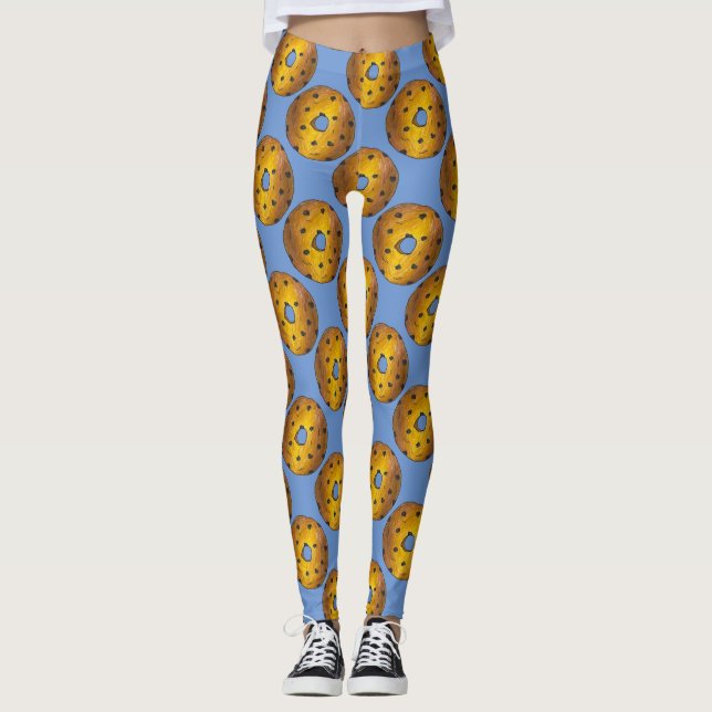 Leggings de Rosquinha de pinhão azul de bolo de mi (Frente)