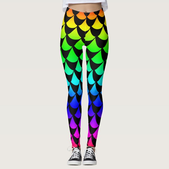 Leggings de sereia arco-íris (Frente)