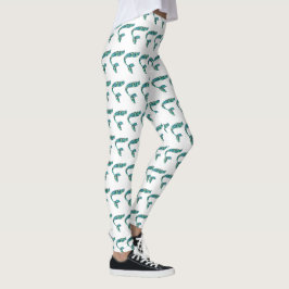 Leggings de Sereia Brancas e Verdes
