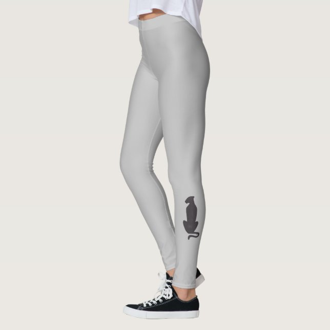 Leggings de Silhouette de Gato Negro (Esquerda)