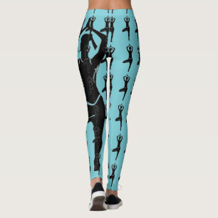 Leggings de silhueta de ioga azul-claro