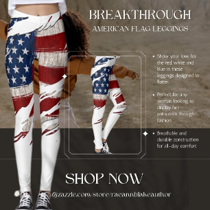 Leggings de Sinalizador Americanas Revolucionárias