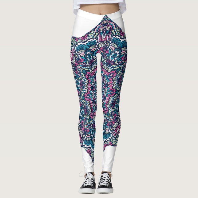 Leggings de Sonhos de Mandala Psicodélicas Vibrant (Frente)