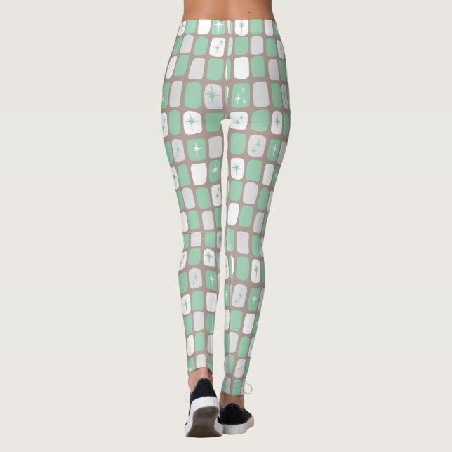 Leggings de Starbursts Retro Jade (Verso)