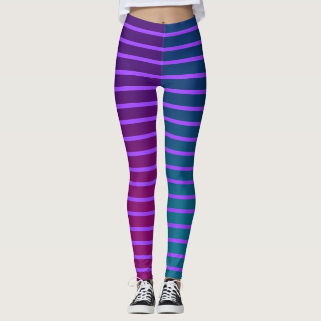 Leggings de stripes multipartidárias (Frente)