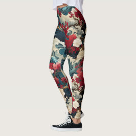 Leggings de tempestade de flores - Bonito