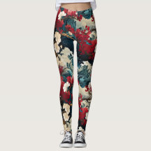 Leggings de tempestade de flores - Bonito