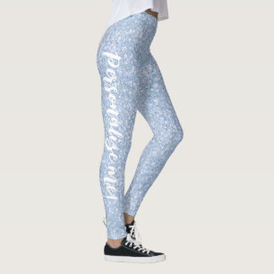 Leggings de TEXTO PERSONALIZADAS Azul-claro-brilha