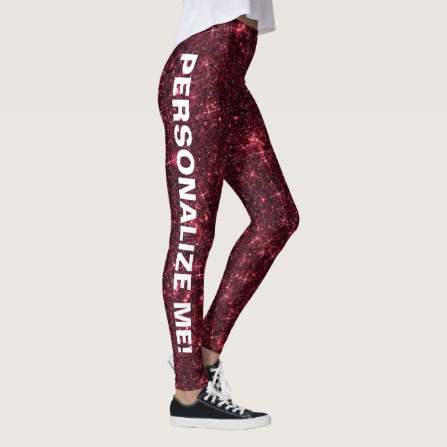 Leggings de TEXTO PERSONALIZADAS do Dragão Vermelh (Direita)
