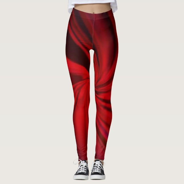 Leggings de textura Abstrato do vetor vermelho esc (Frente)