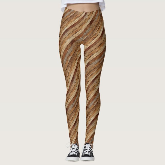 Leggings de textura de madeira (Frente)