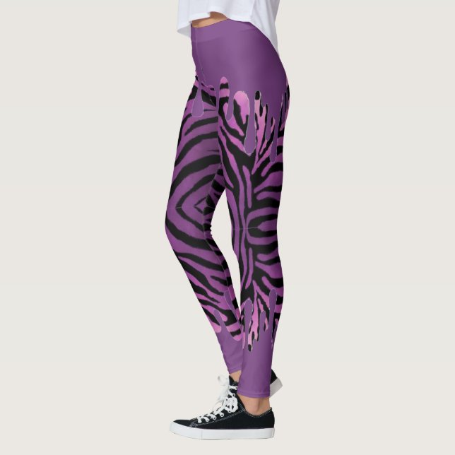 Leggings de tigre con color morado derramado (Esquerda)