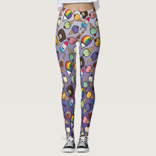 Leggings de Tratamentos Congelados de Ombre Roxo