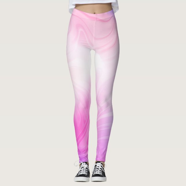 Leggings de treino com redemoinho de energia rosa  (Frente)
