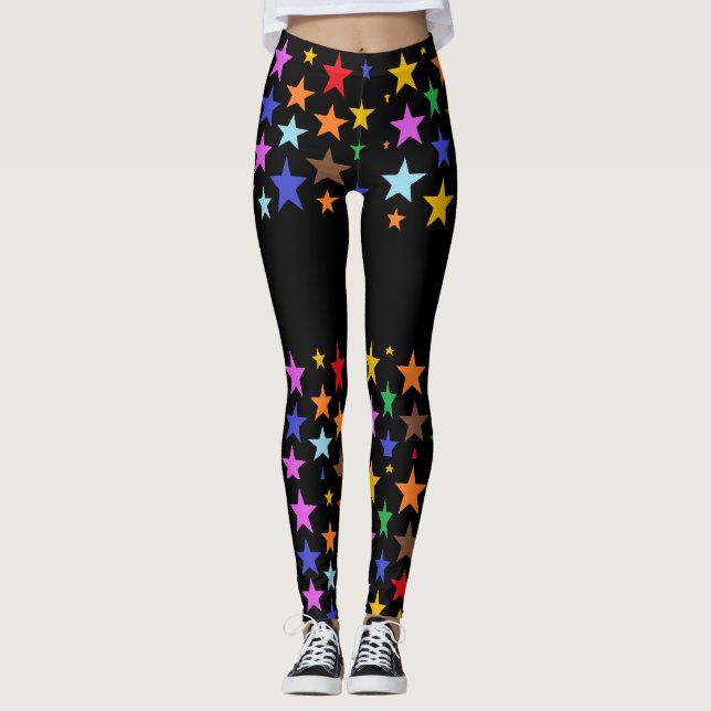 Leggings de treino de qualidade com estrelas (Frente)