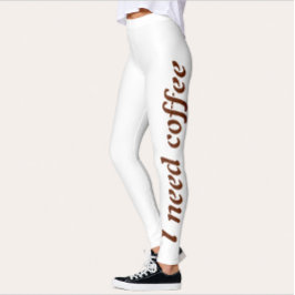 Leggings de Treino 'Preciso de Café' para Mulheres