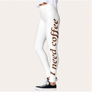 Leggings de Treino 'Preciso de Café' para Mulheres