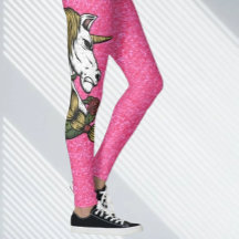 Leggings de Unicórnio Rosa-Brilhante