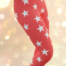 Leggings de Verão de padrão vermelho e branco