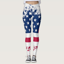 Leggings de Verão do Patriotismo Americana