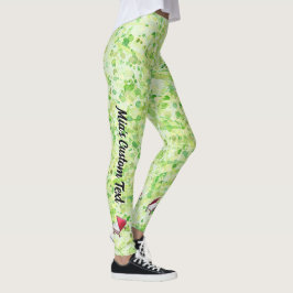 Leggings de Verde limão de Creme Personalizado