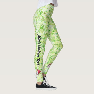 Leggings de Verde limão de Creme Personalizado