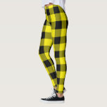 Leggings de verificação pretas e amarelas<br><div class="desc">Leggings marcadas pela Xadrez preta e amarela</div>