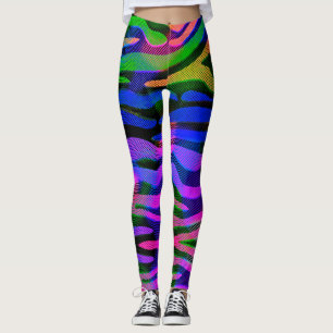 Leggings de Visualização Holográfica Arco-Íris Abs